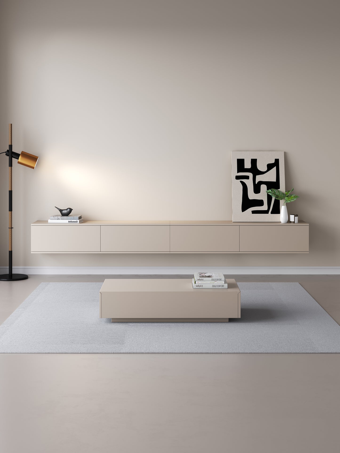 TV meubel 300cm - URBAN Exclusive Collection - Japandi Beige