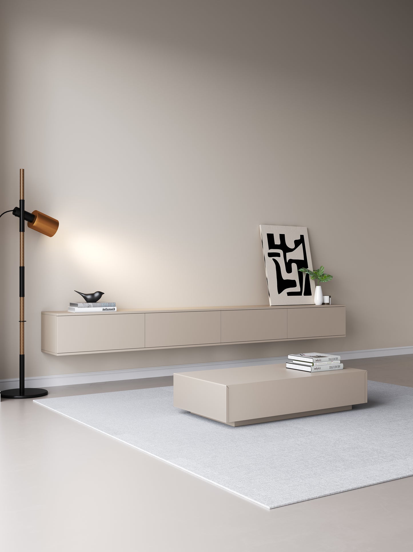 TV meubel 300cm - URBAN Exclusive Collection - Japandi Beige