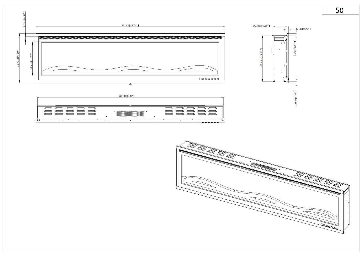 Dutch Fires - Decori Slimline 50″ inch – 128cm
