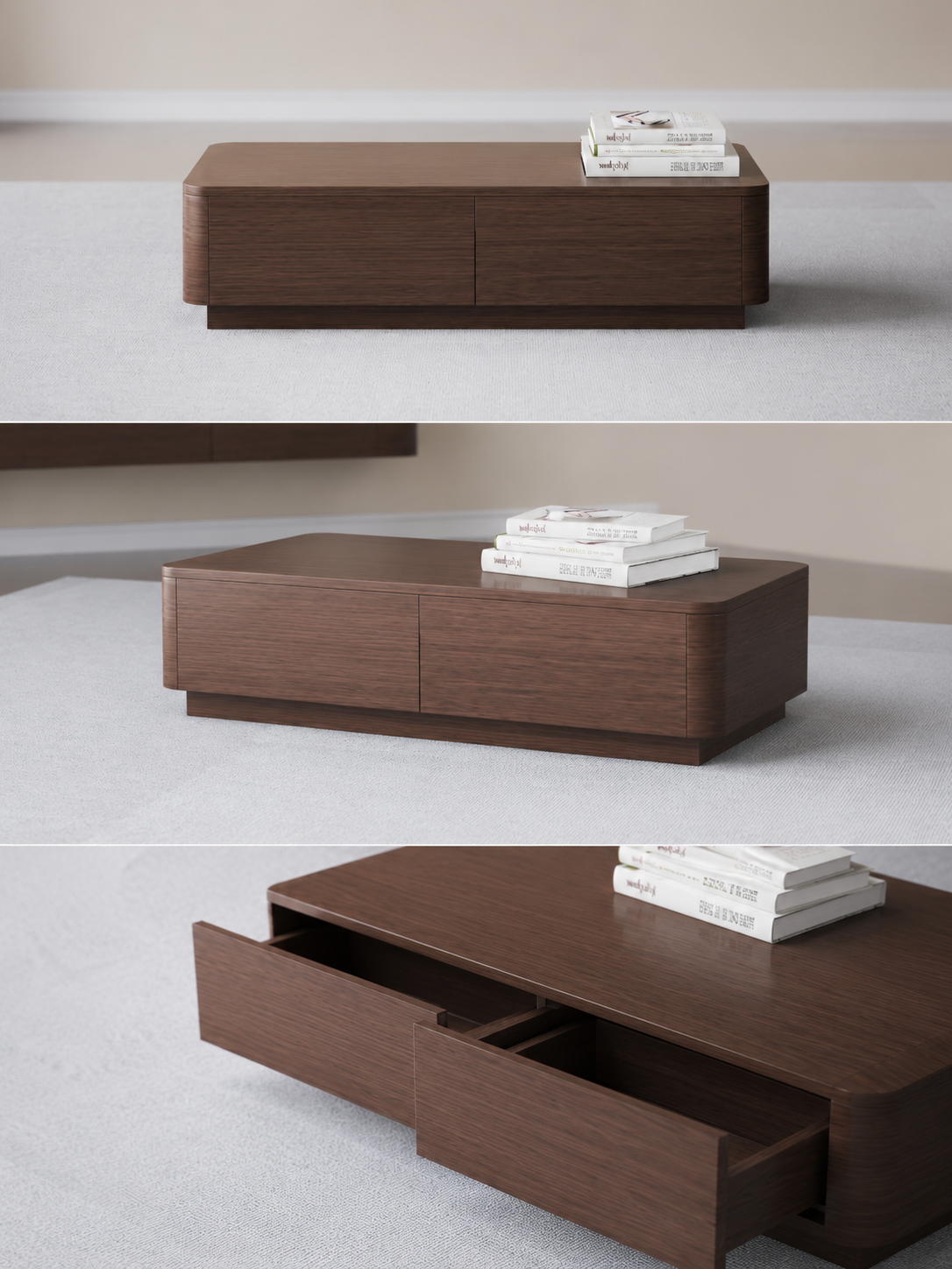 Salontafel URBAN Exclusive met opbergruimte – 120cm x 60cm - Walnoot