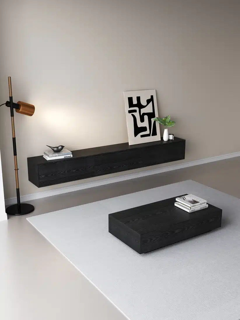 Salontafel URBAN Exclusive met opbergruimte – 120cm x 60cm - Zwart eiken