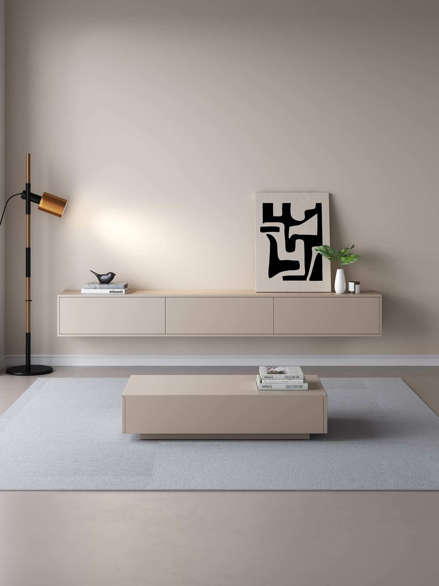 TV meubel 180cm - URBAN Exclusive Collection - Japandi Beige