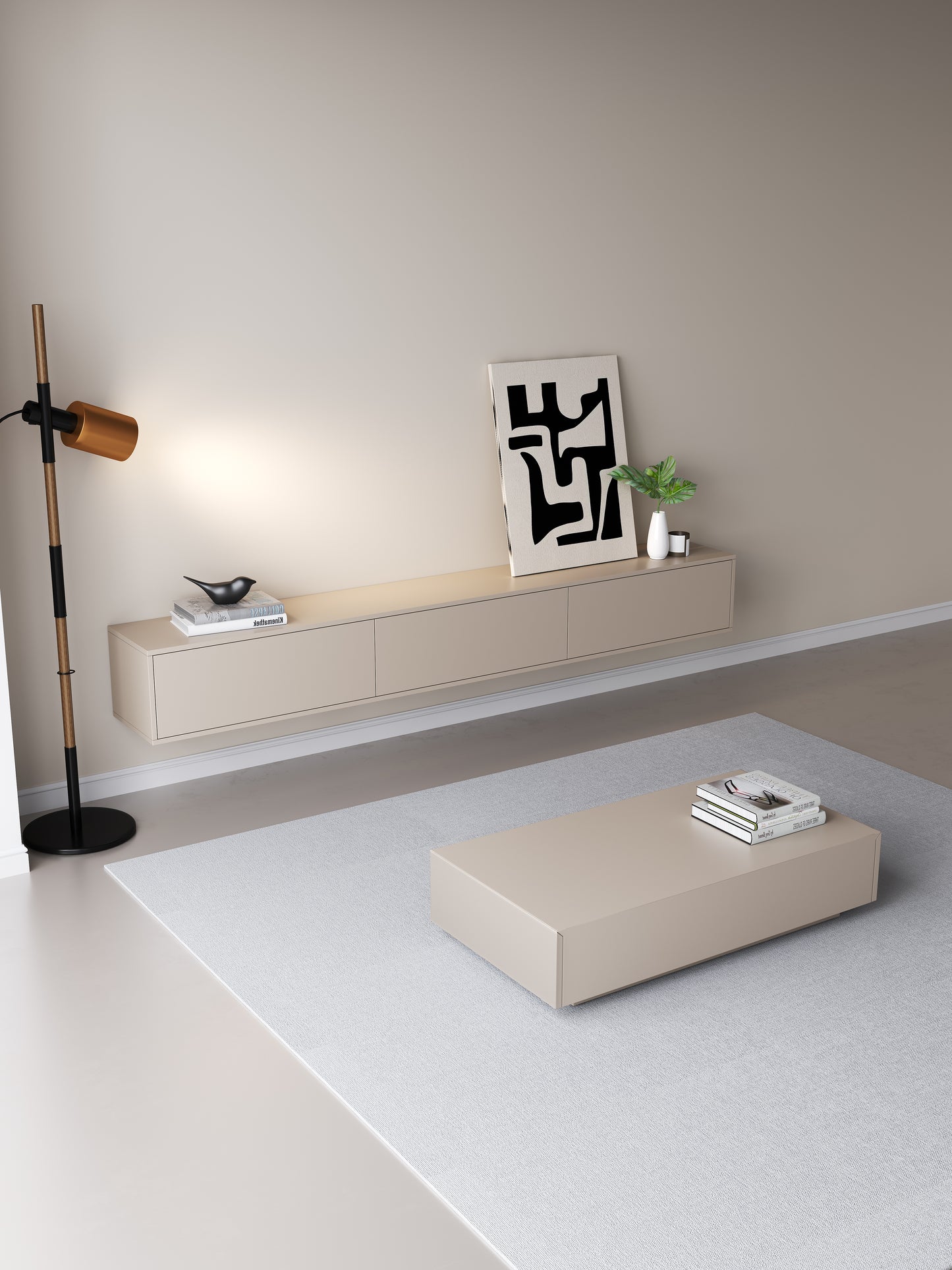 TV meubel 180cm - URBAN Exclusive Collection - Japandi Beige