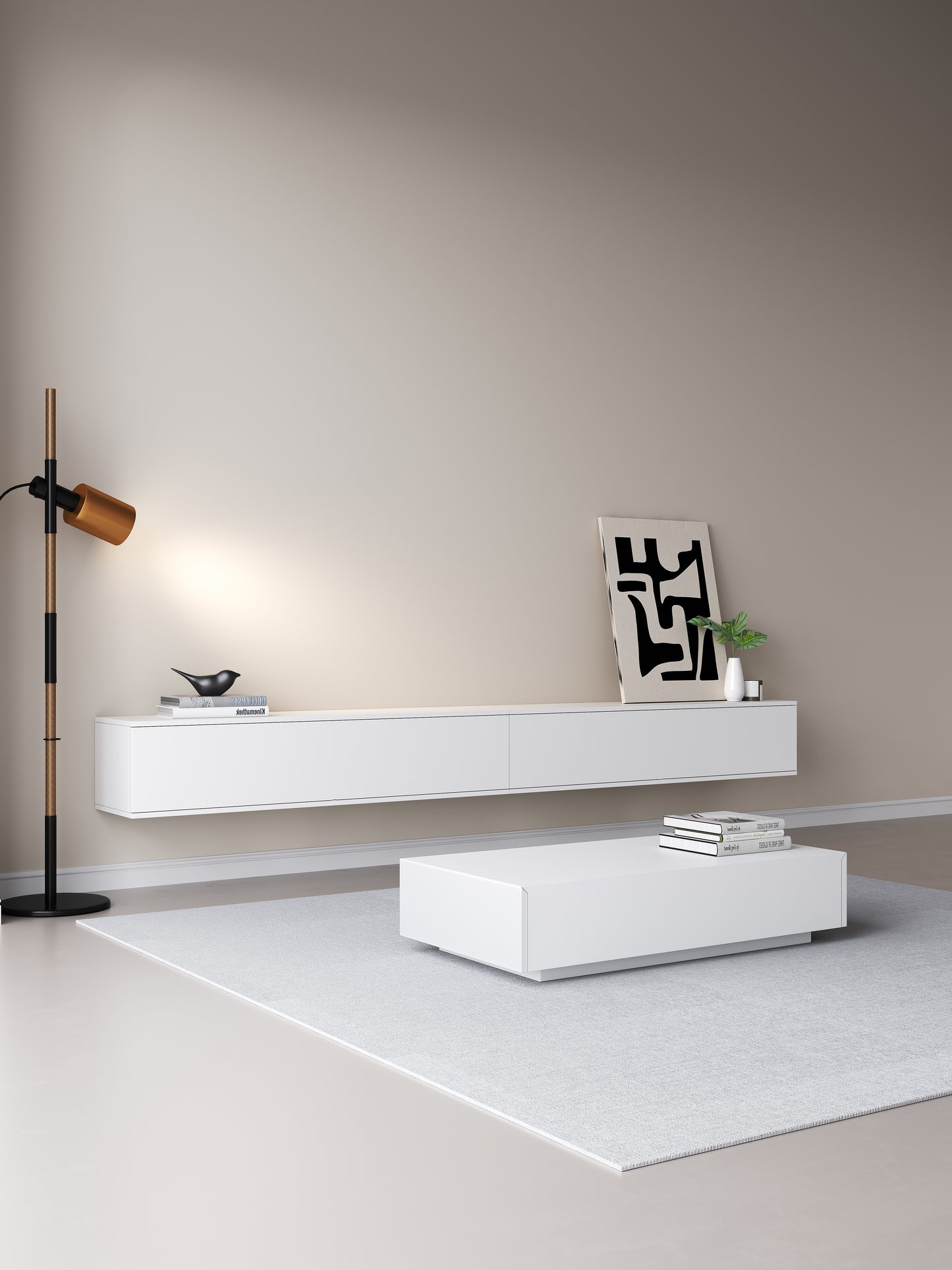 TV meubel 150cm - URBAN Exclusive Collection - Wit mat