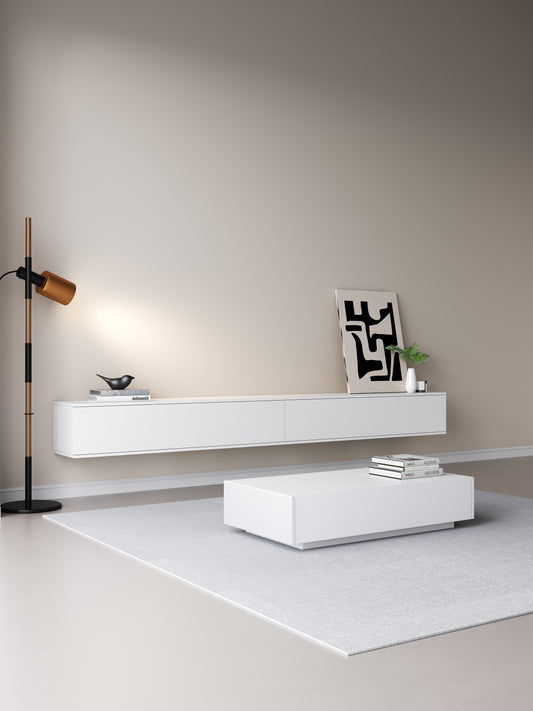 TV meubel 150cm - URBAN Exclusive Collection - Wit mat