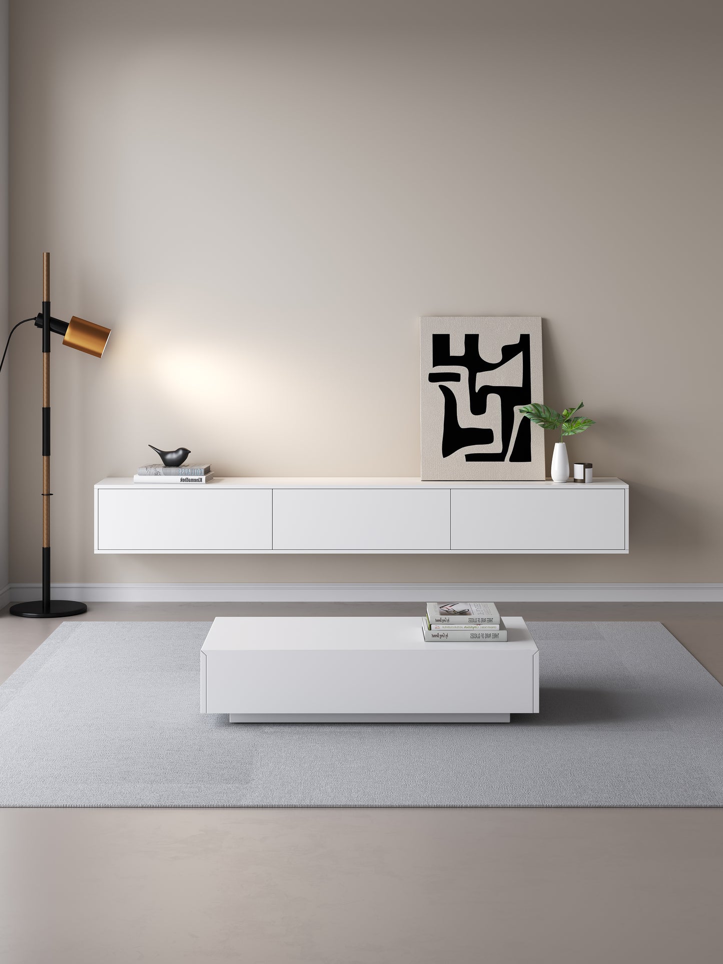TV meubel 180cm - URBAN Exclusive Collection - Wit mat
