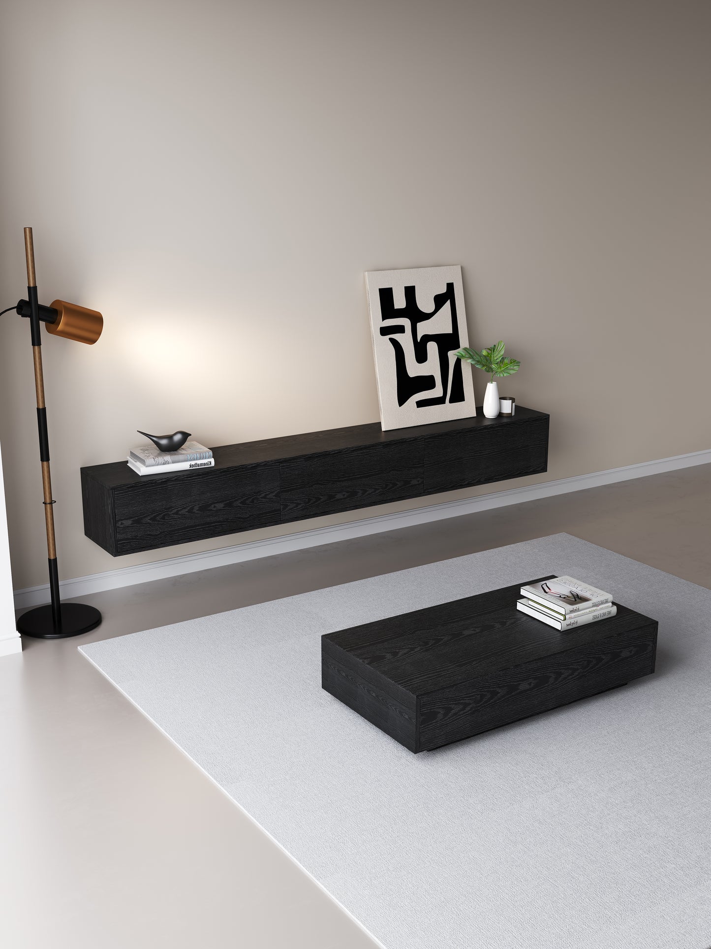 TV meubel 180cm - URBAN Exclusive Collection - Zwart eiken