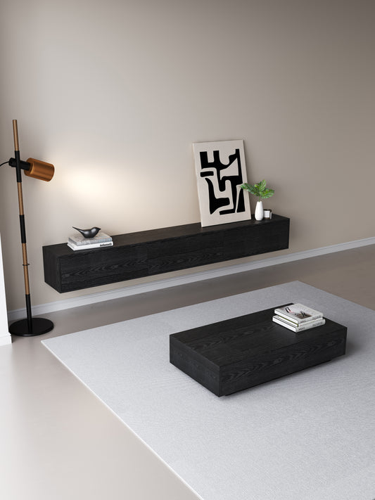 TV meubel 240cm - URBAN Exclusive Collection - Zwart eiken