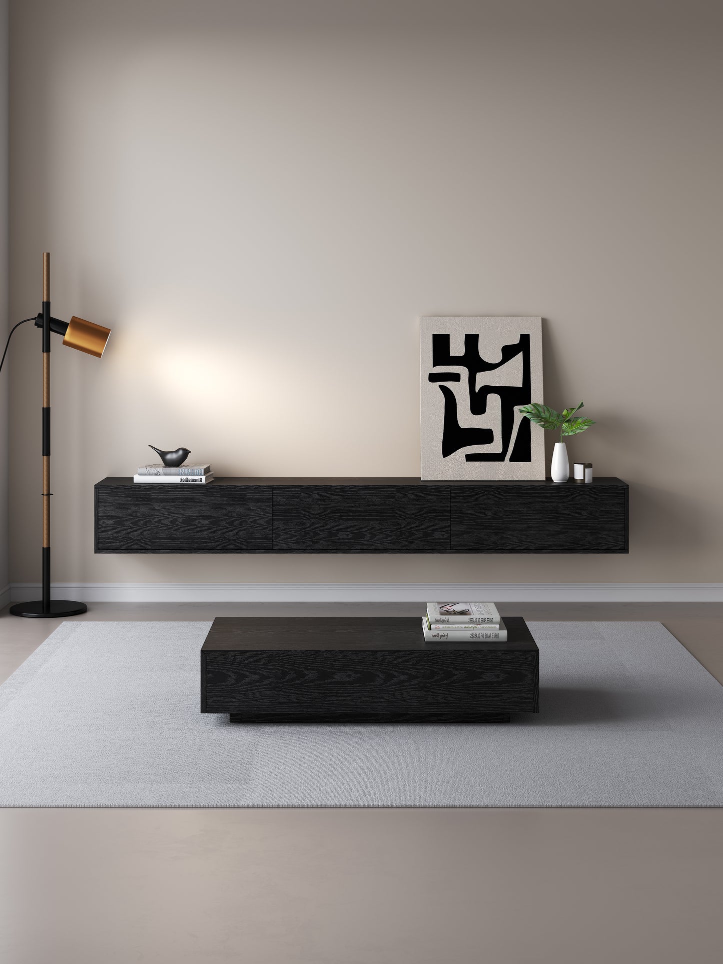 TV meubel 180cm - URBAN Exclusive Collection - Zwart eiken
