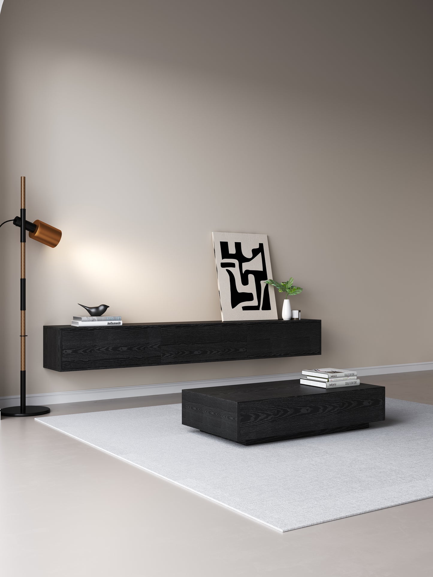 TV meubel 180cm - URBAN Exclusive Collection - Zwart eiken
