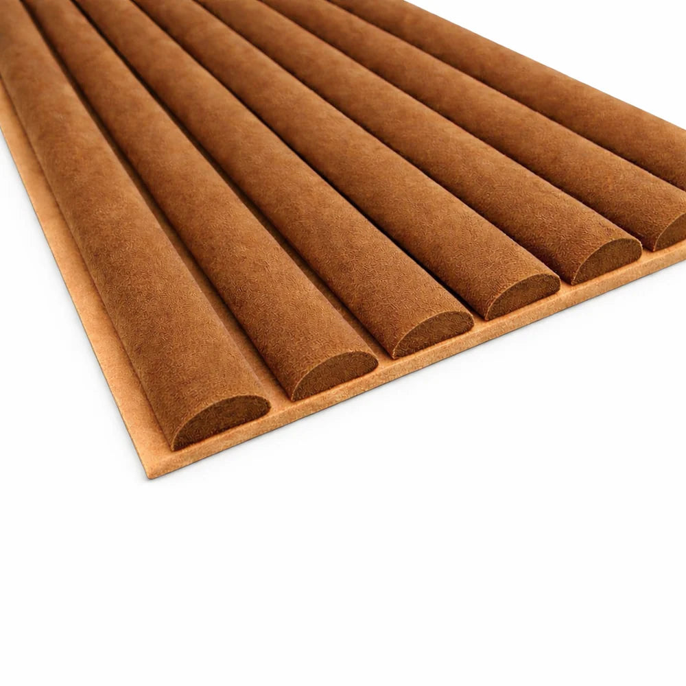 Suède Akoestisch Wandpaneel – Cognac – 280 x 60 cm