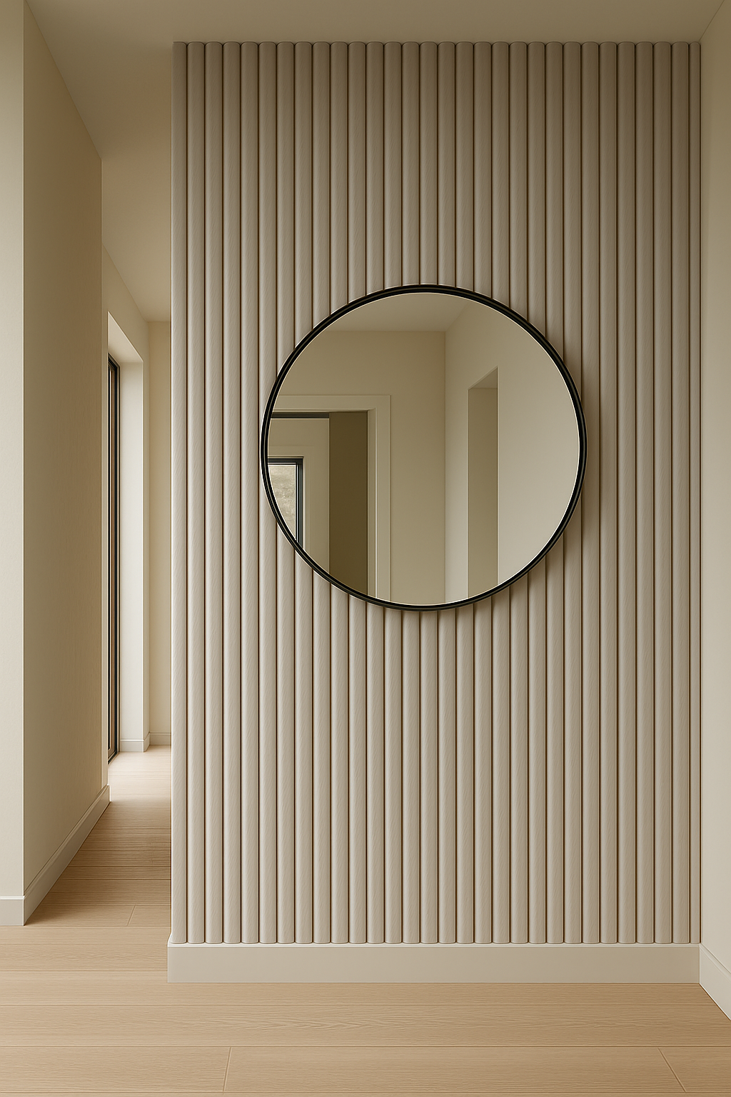 Suède Akoestisch Wandpaneel – Japandi Beige – 280 x 60 cm