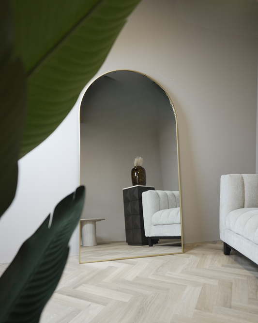 Boogspiegel Lys – Goud/Brons 180x100 cm | Luxe staand & hangend design