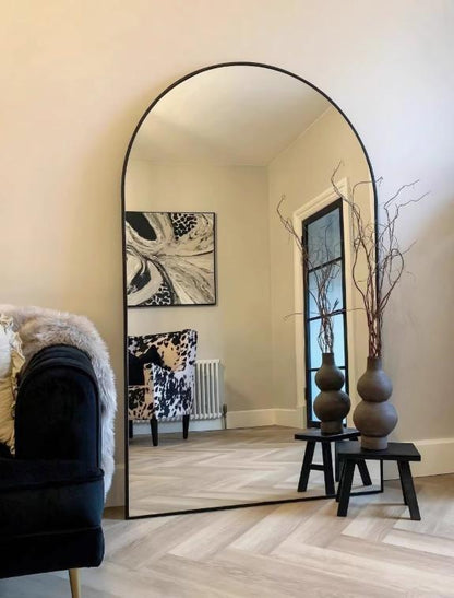 Boogspiegel Lys – Luxe zwart design 180x100 cm | Staand & hangend