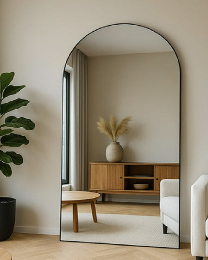 Boogspiegel Lys – Luxe zwart design 180x100 cm | Staand & hangend