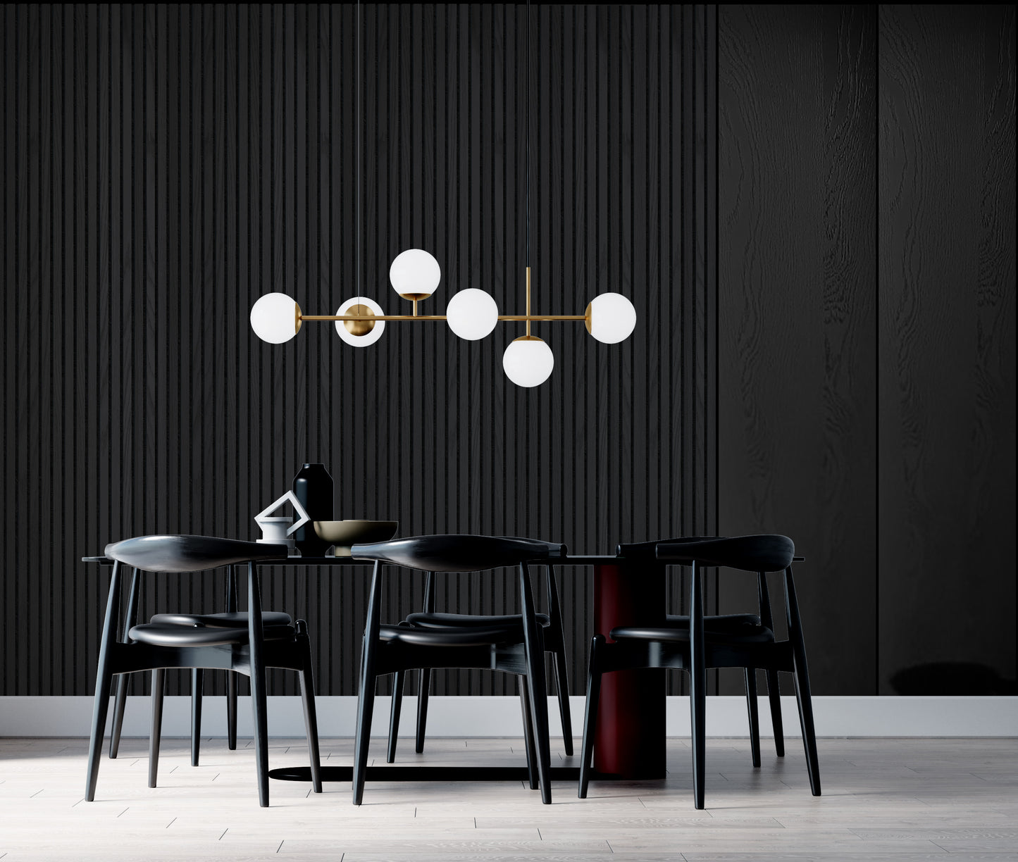 Decor Paneel – Zwart Eiken – Akoestisch Wandpaneel – 280 x 60 cm