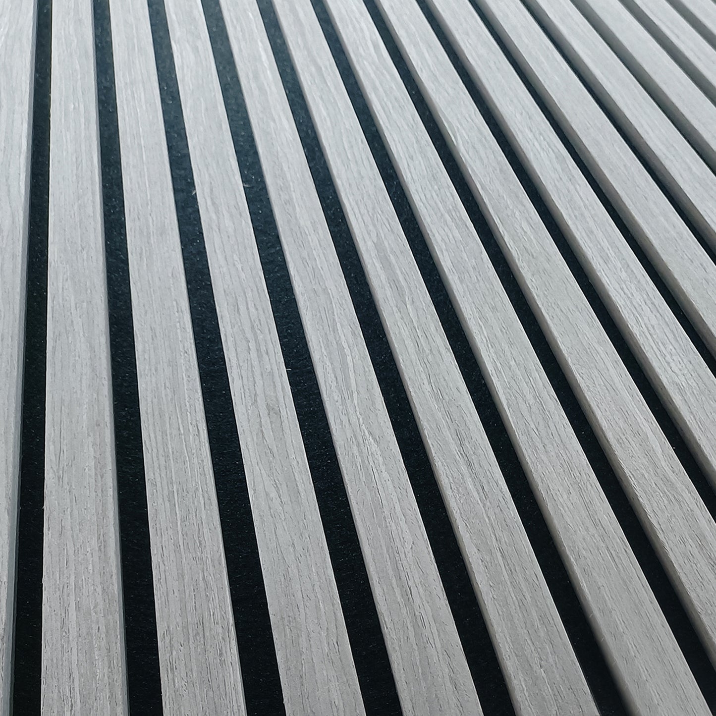 Akoestische wandpanelen - 280 x 60 cm - Grijs Eiken - Lattenwand - Akupanel - 3 Zijdig houtfineer