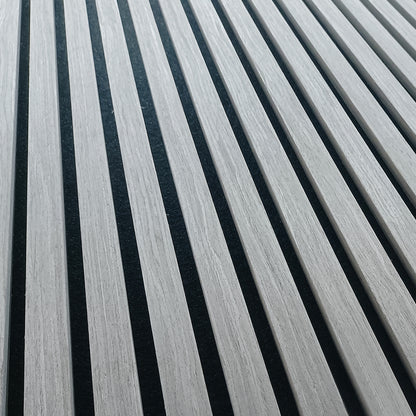 Akoestische wandpanelen - 280 x 60 cm - Grijs Eiken - Lattenwand - Akupanel - 3 Zijdig houtfineer