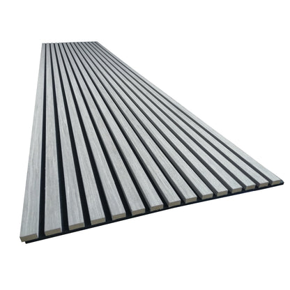 Akoestische wandpanelen - 280 x 60 cm - Grijs Eiken - Lattenwand - Akupanel - 3 Zijdig houtfineer