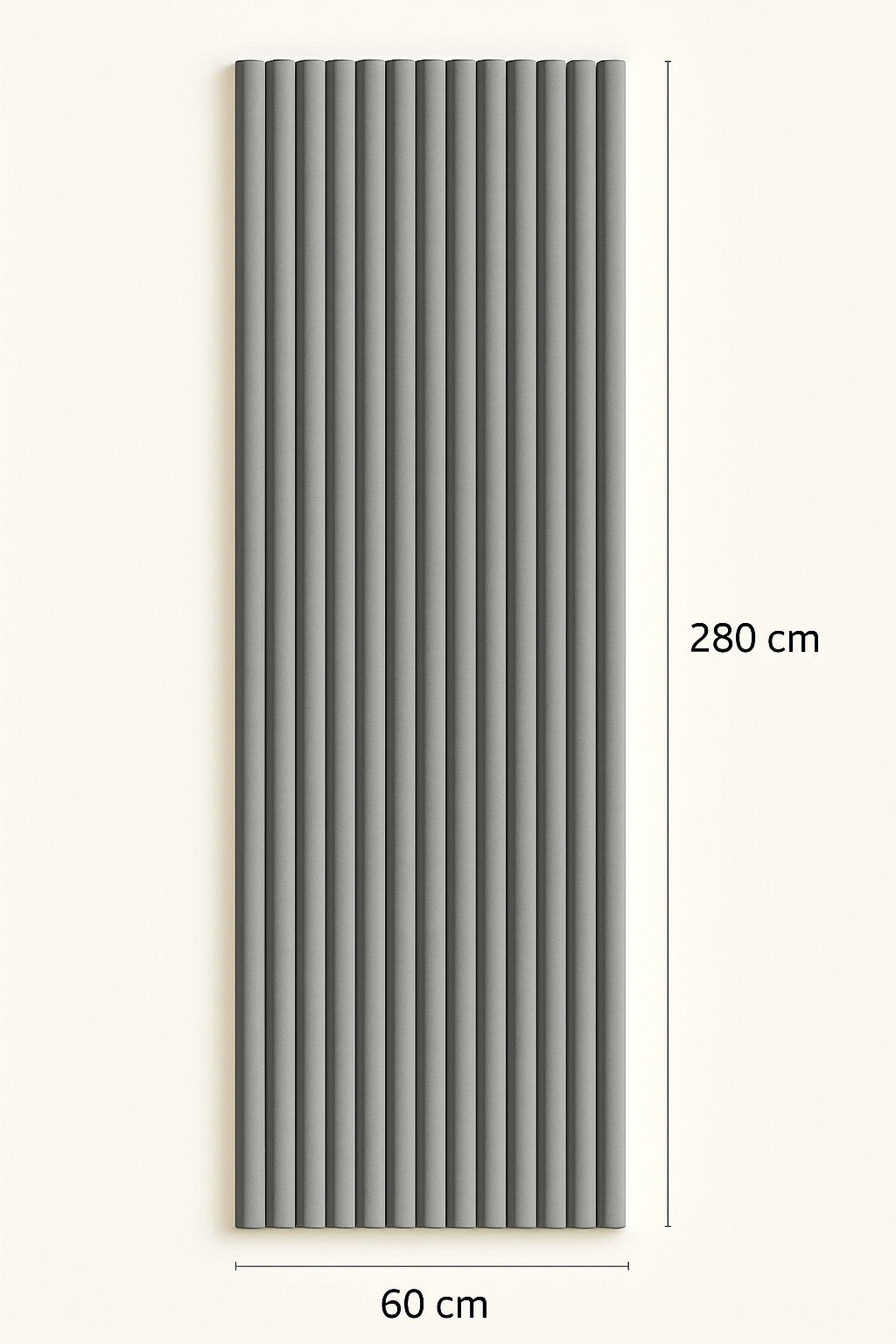 Suède Akoestisch Wandpaneel – Grijs – 280 x 60 cm