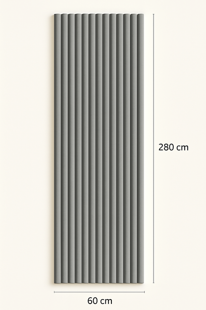 Suède Akoestisch Wandpaneel – Grijs – 280 x 60 cm