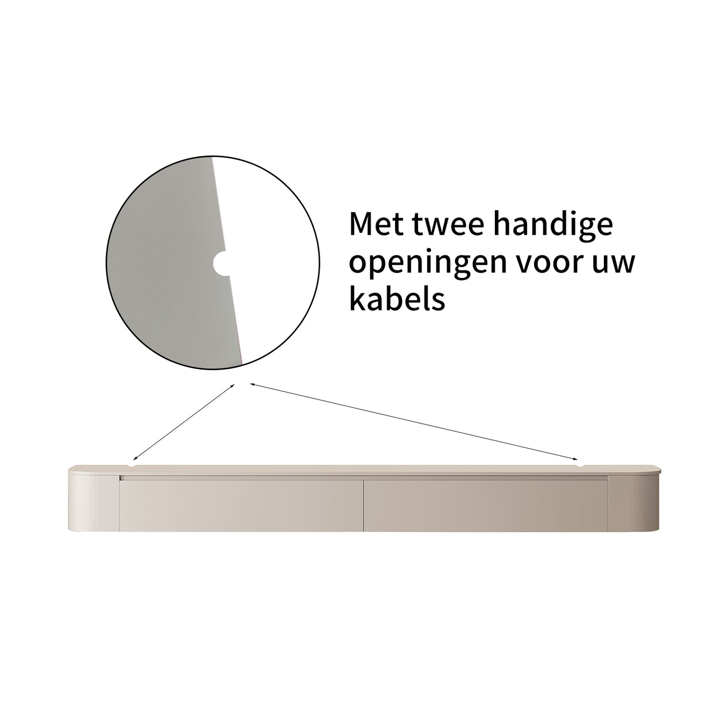 TV meubel 150cm - URBAN Exclusive Collection - Japandi Beige