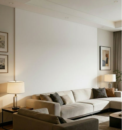 Linnen Japandi Wandpaneel - Natuurlijke Textuur - 280 x 122cm - White