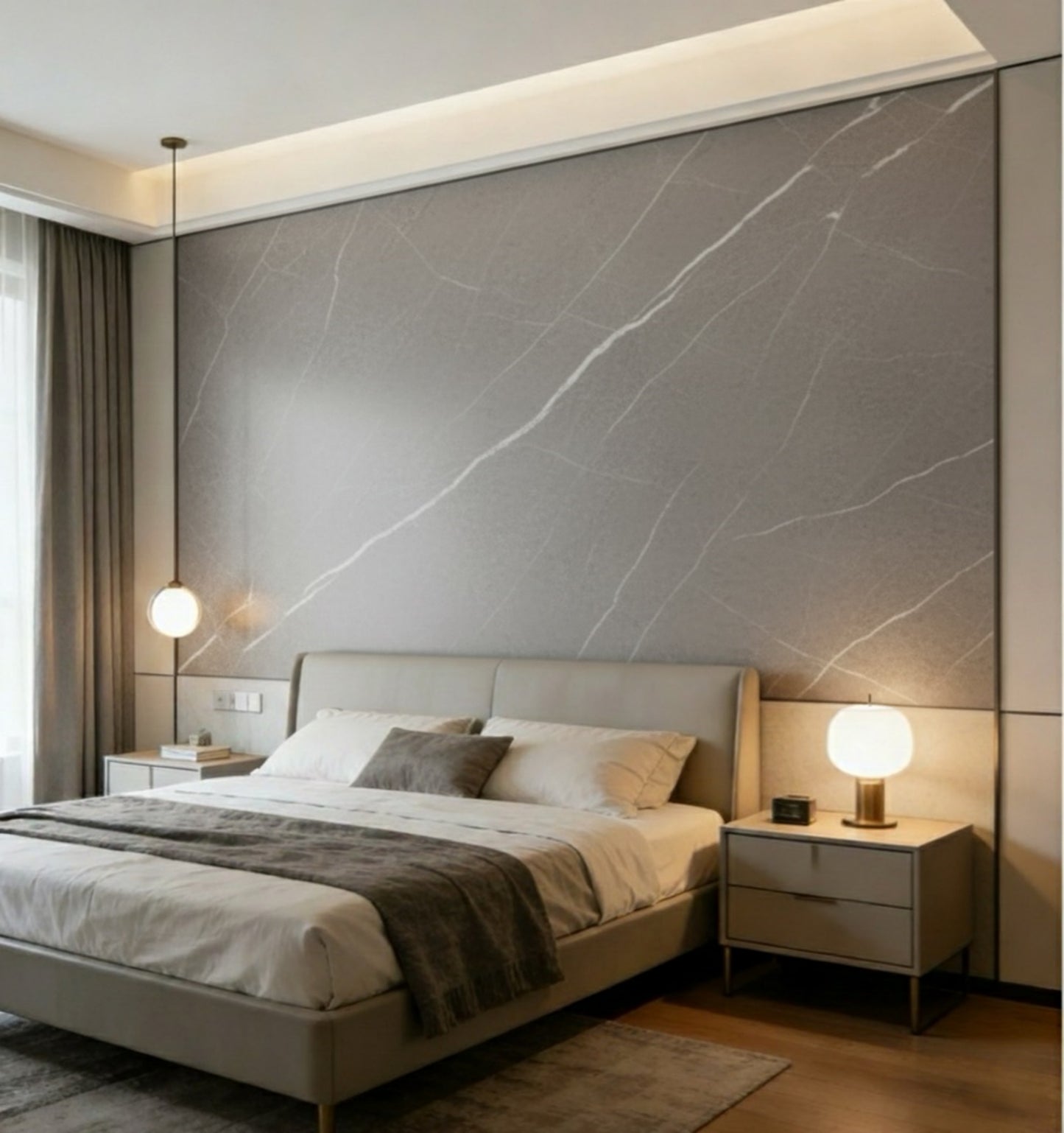 Marmeren wandpaneel plaat - Marmo Dark Grey Ston - 280 x 122 x 0.5cm