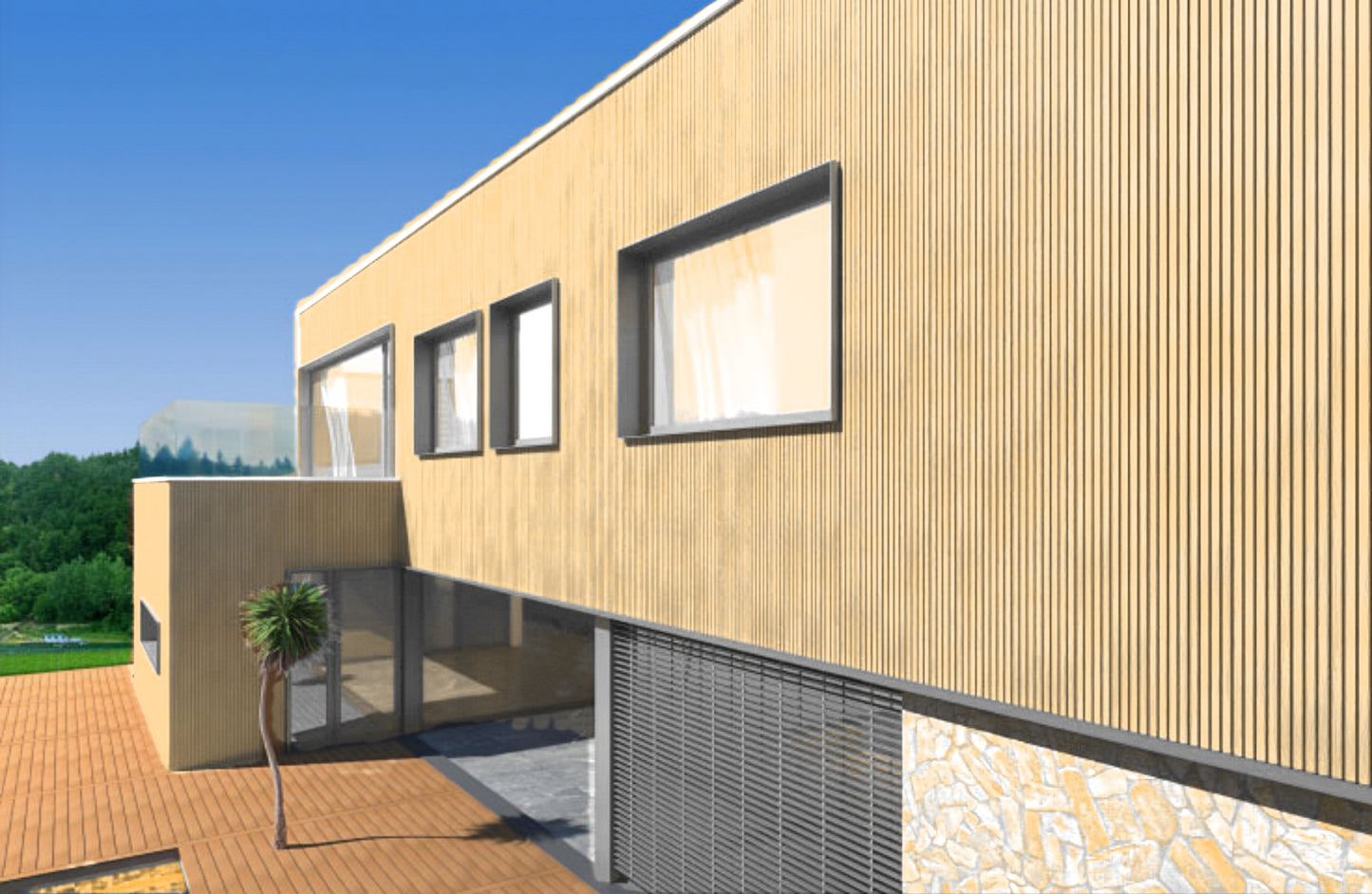 Composiet Gevelbekleding – Naturel Eiken – 3D Nerf – 290 x 22 cm