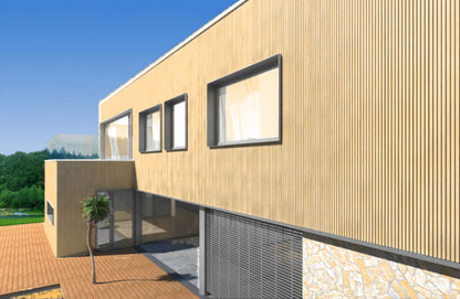 Composiet Gevelbekleding – Naturel Eiken – 3D Nerf – 290 x 22 cm