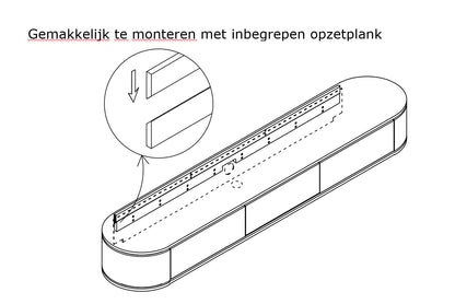 Chic Curve Ronde TV Meubel 180 cm – Zwevend – Japandi Beige