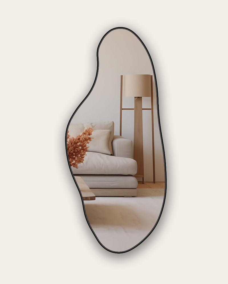 Organische spiegel Lys ovaal – Luxe zwart design 180x80 cm