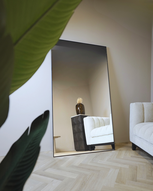 Rechthoekige spiegel Lys – Luxe zwart design | 180x100 cm staand of hangend