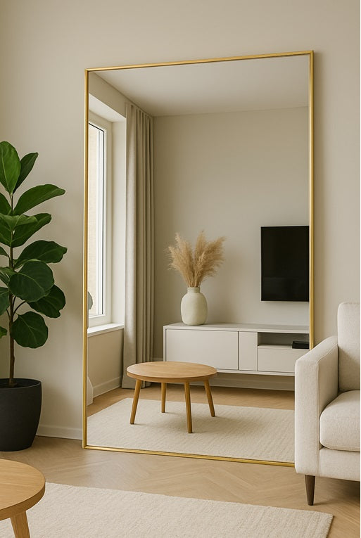 Rechthoekige spiegel Lys – Goud/Brons 180x100 cm | Luxe staand & hangend design