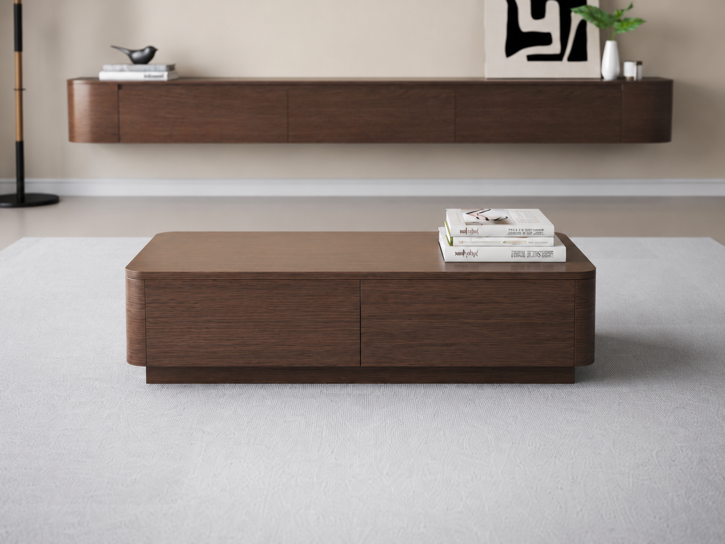 Salontafel URBAN Exclusive met opbergruimte – 120cm x 60cm - Walnoot
