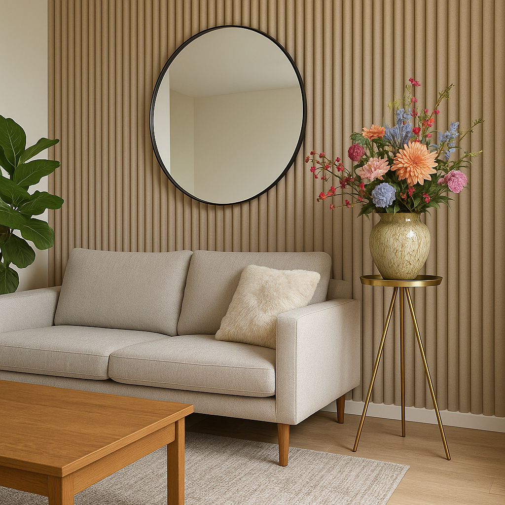 Suède Akoestisch Wandpaneel – Desert Taupe – 280 x 60 cm