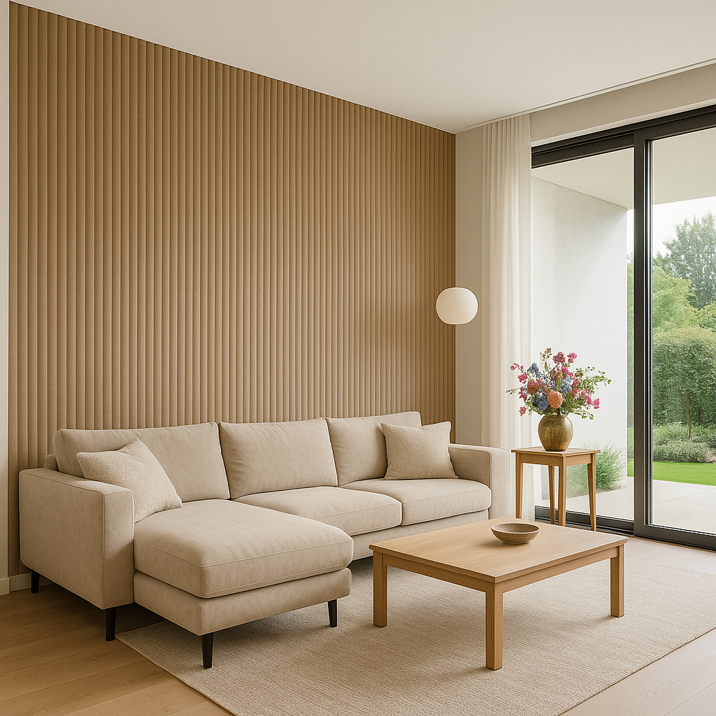 Suède Akoestisch Wandpaneel – Desert Taupe – 280 x 60 cm