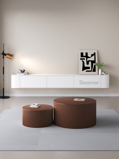 Chic Curve Ronde TV Meubel 272 cm – Zwevend – Wit Mat