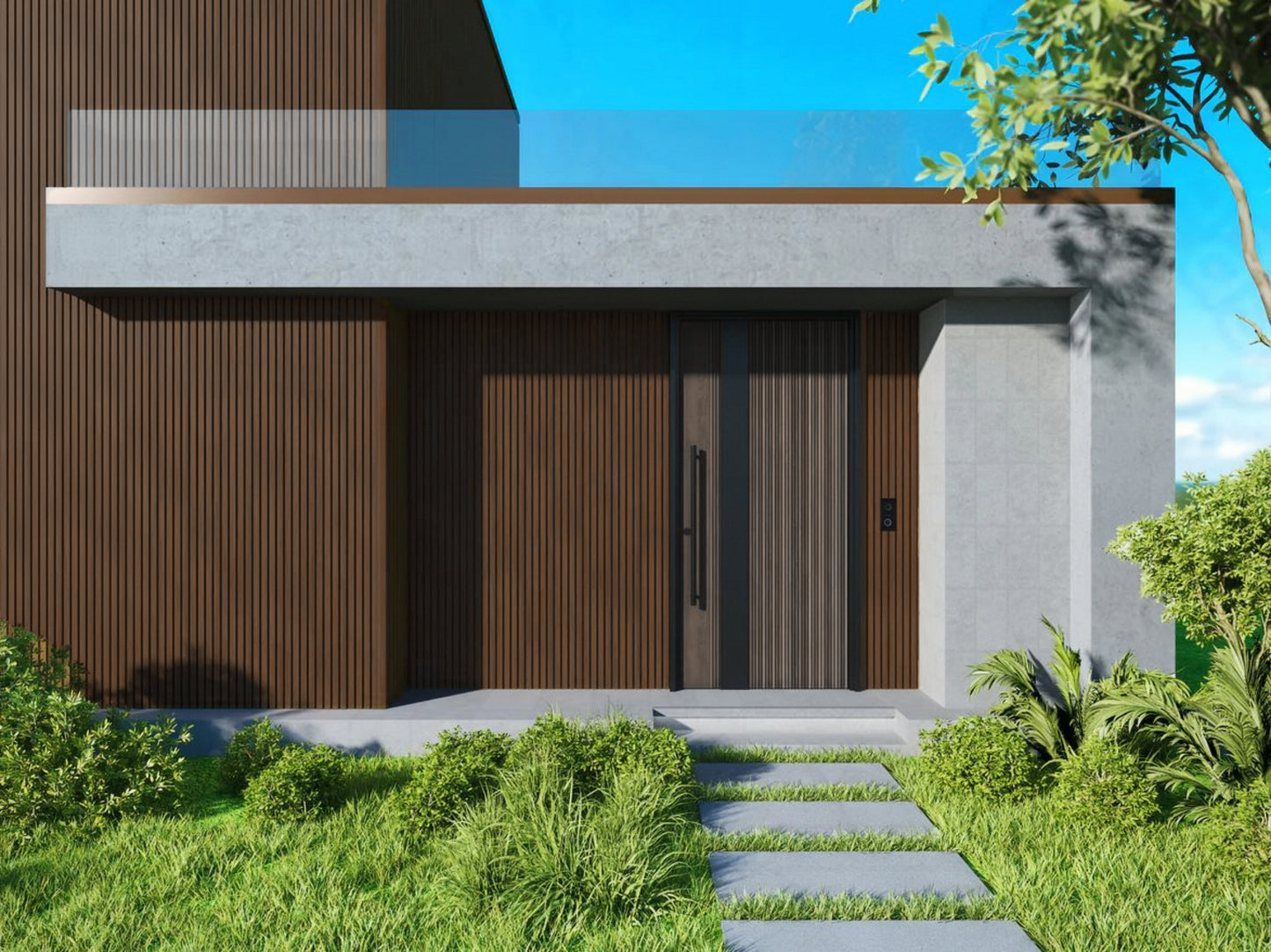 Composiet Gevelbekleding – Walnoot Eiken – 3D Nerf – 290 x 22 cm