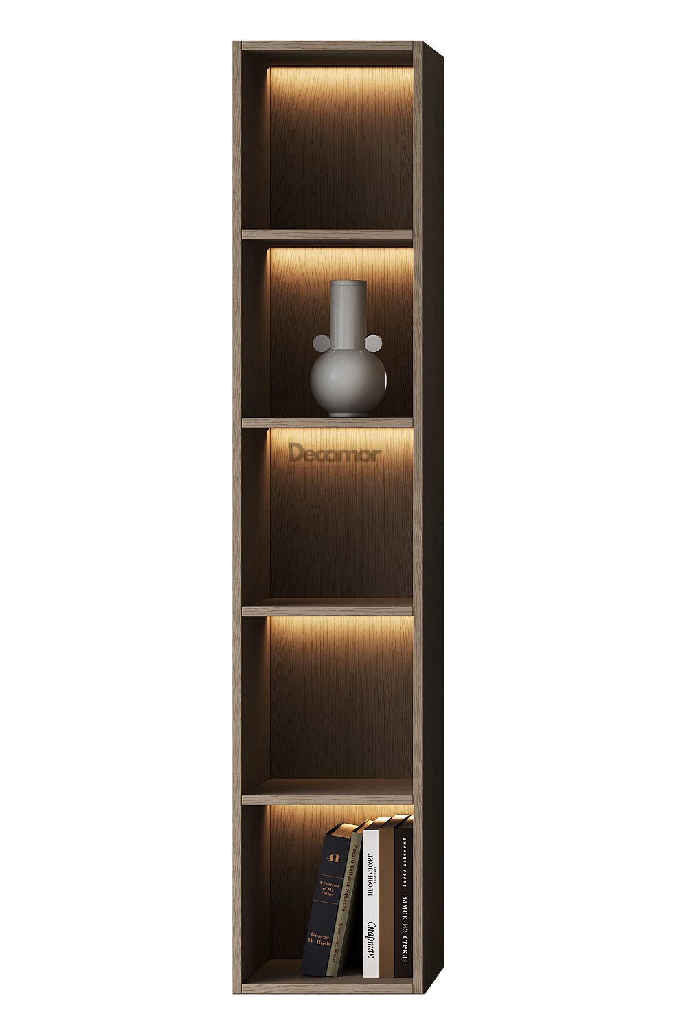 Chic Elegante Vakkenkast met LED – Walnoot Eiken – 200x40x40 cm