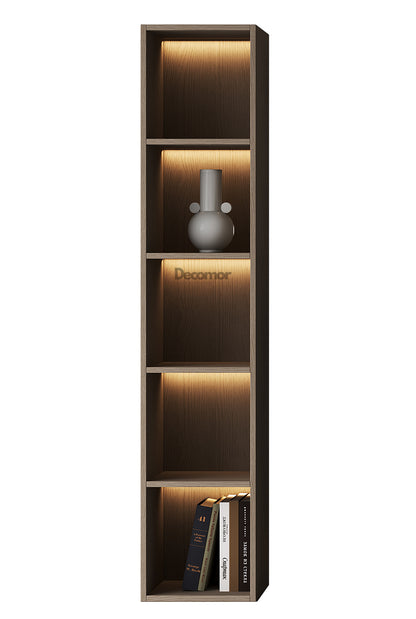 Chic Elegante Vakkenkast met LED – Walnoot Eiken – 200x40x40 cm