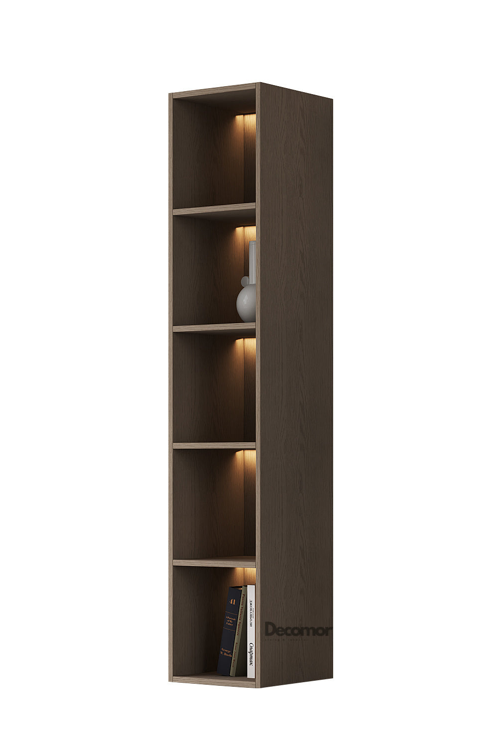 Chic Elegante Vakkenkast met LED – Walnoot Eiken – 200x40x40 cm