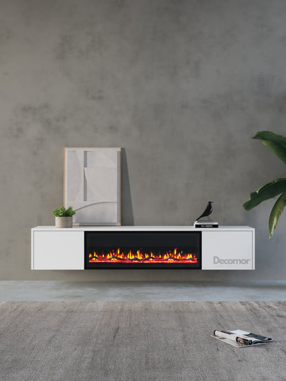 Chic TV Meubel met Elektrische Sfeerhaard – 180 cm – Pure White