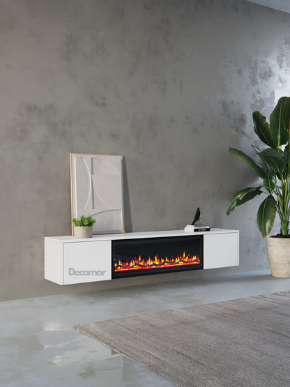 Chic TV Meubel met Elektrische Sfeerhaard – 280 cm – Pure White