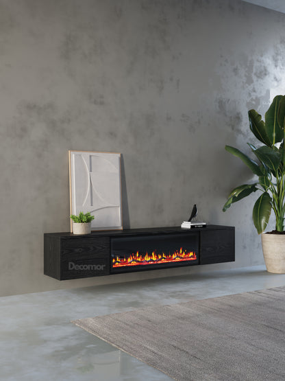 Chic TV Meubel met Elektrische Sfeerhaard – 180 cm – Zwart Eiken