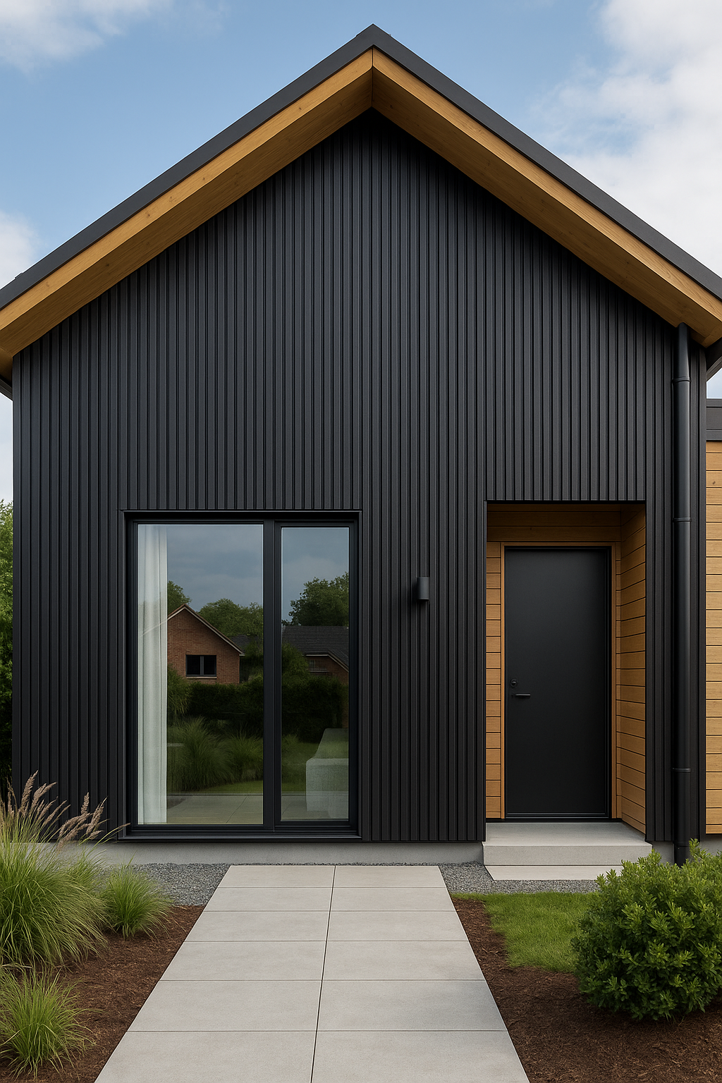 Composiet Gevelbekleding – Zwart Eiken – 3D Nerf – 290 x 22 cm