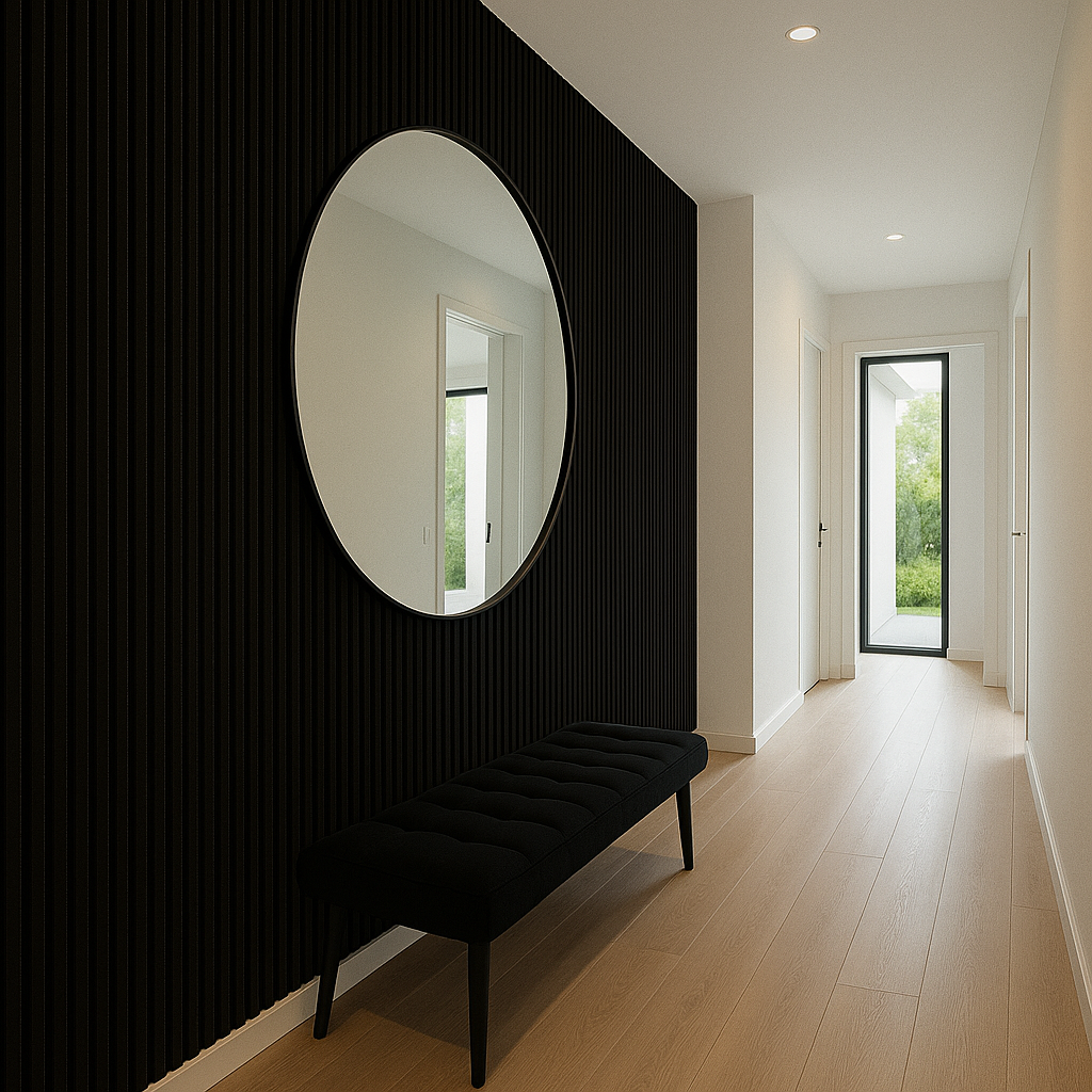 Suède Akoestisch Wandpaneel – Zwart – 280 x 60 cm