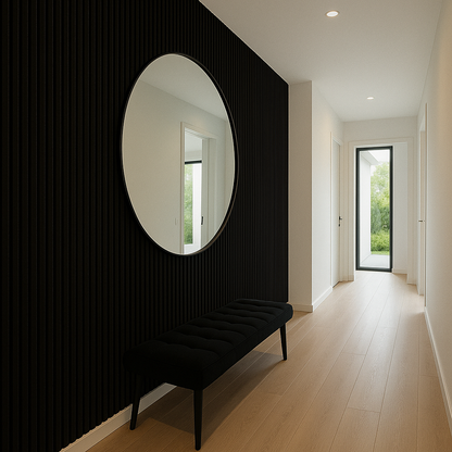 Suède Akoestisch Wandpaneel – Zwart – 280 x 60 cm