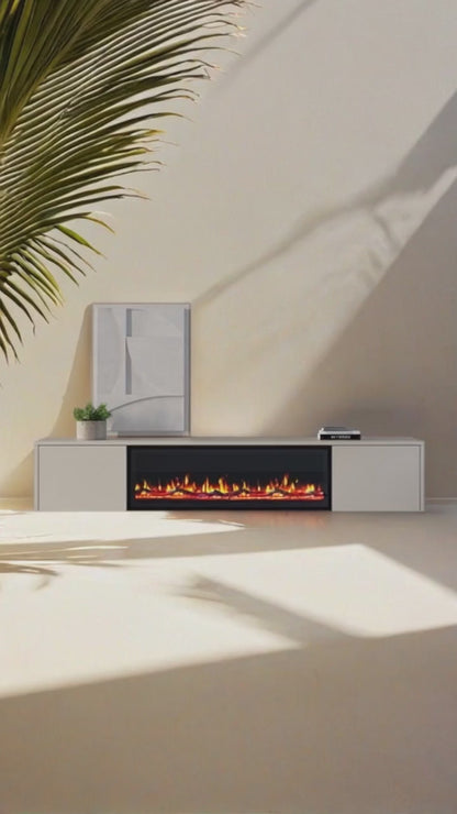 Chic TV Meubel met Elektrische Sfeerhaard – 180 cm – Japandi Beige